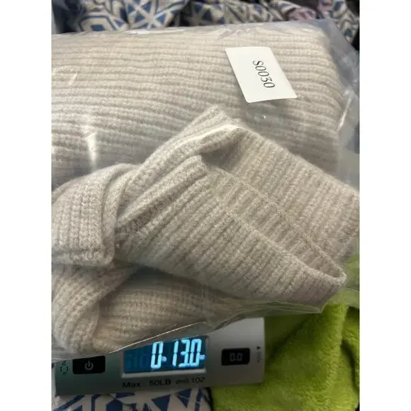 Vince Women's Cowl Neck‎ Ribbed Pullover Sweater Size Small Cashmere Wool Tan - Picture 9 of 9